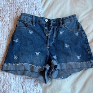 Hollister MOM denim dark wash shorts